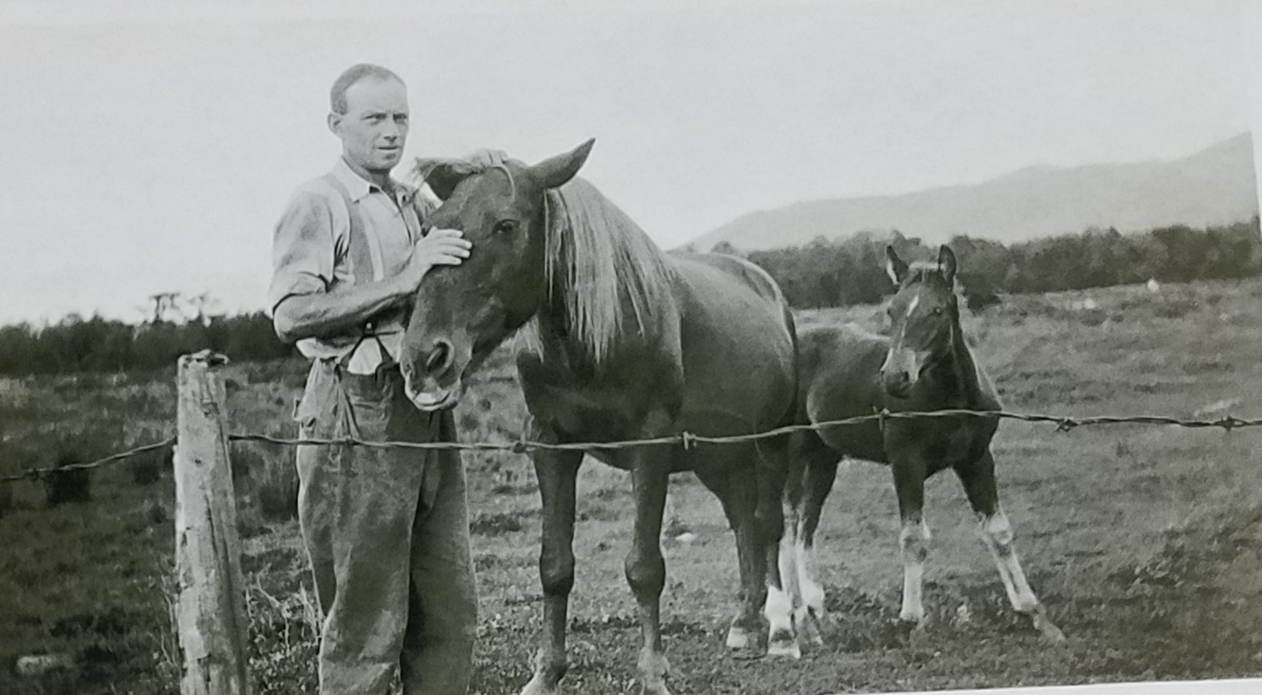 George's Grandpa Walter with his old horse Trixie